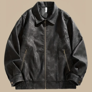 Chaqueta de Cuero Baggy Cropped: imagen 1