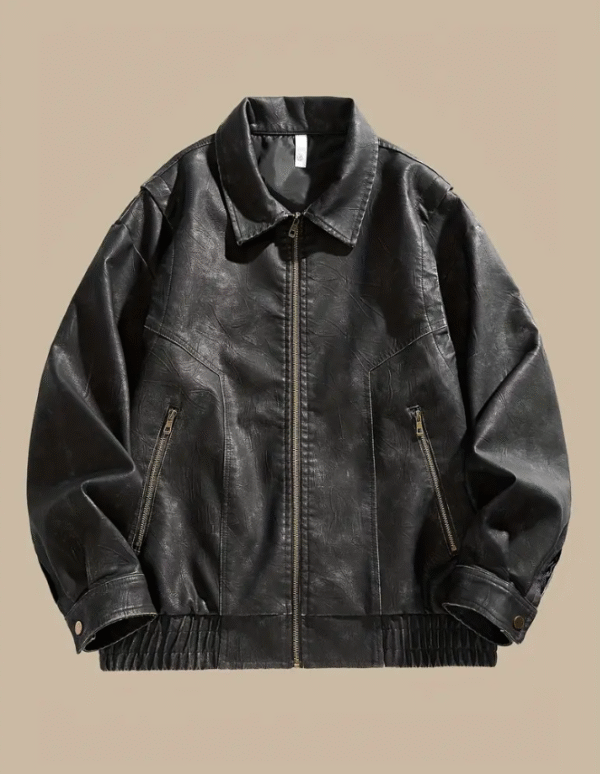 Chaqueta de Cuero Baggy Cropped